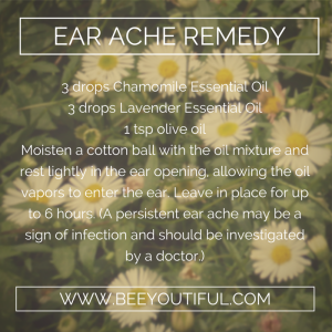 ear ache remedy from Beeyoutiful.com