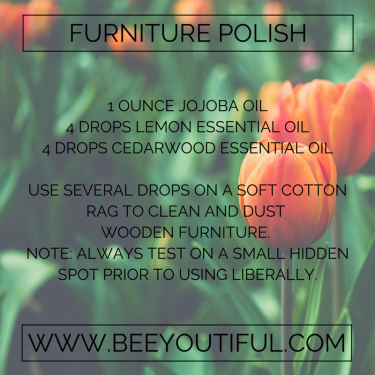 Furniture Polish Recipe from Beeyoutiful.com